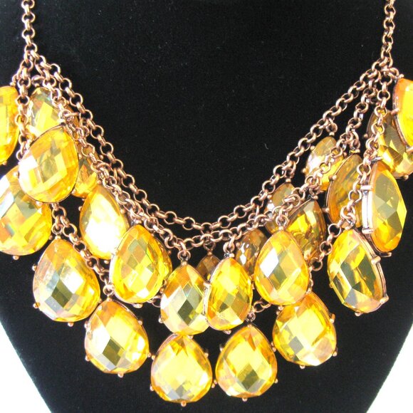 Joan Rivers 3 Row Faceted Drops 16" Necklace w/3" Extender, Champagne - Picture 1 of 2